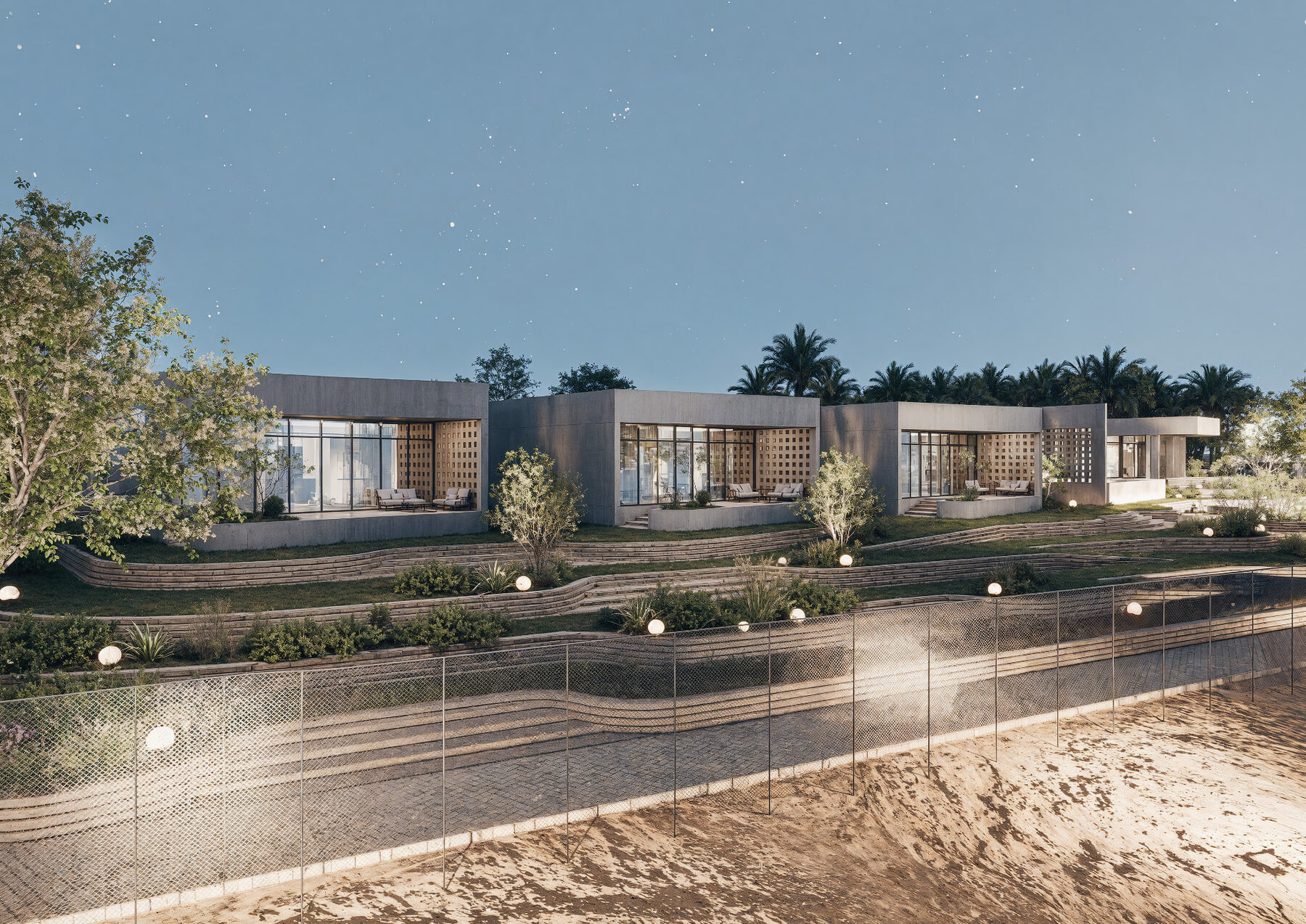 Architectural view from the Al Aarid Villa project