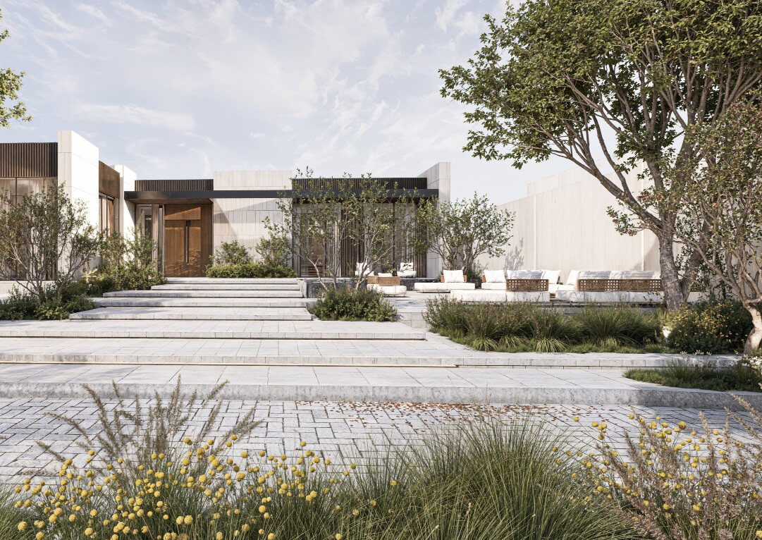Architectural view from the Al Badiah Palace project