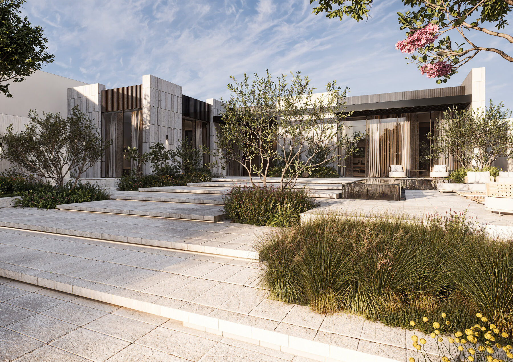 Architectural view from the Al Badiah Palace project