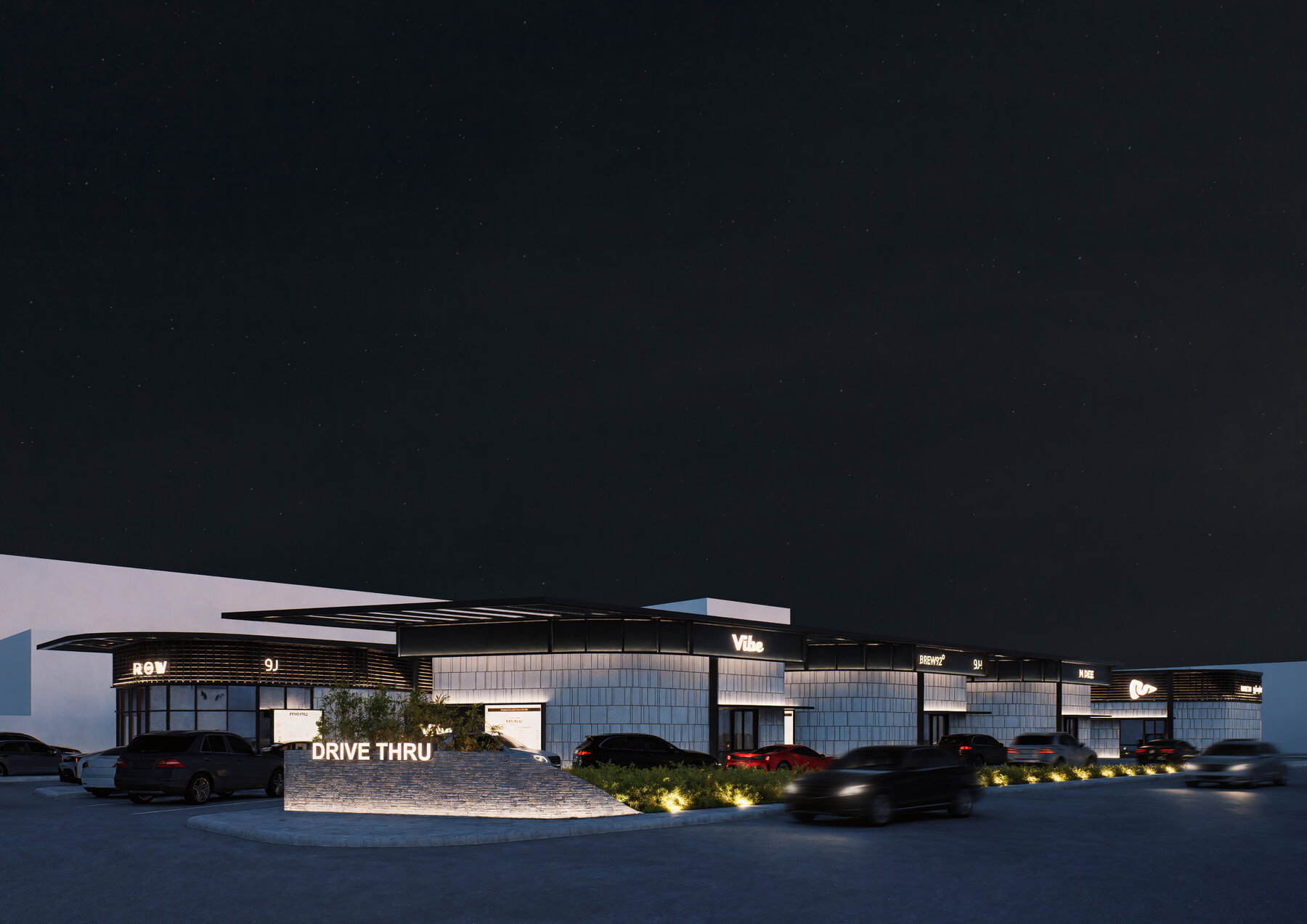 Architectural view from the Mixed-Use Complex project