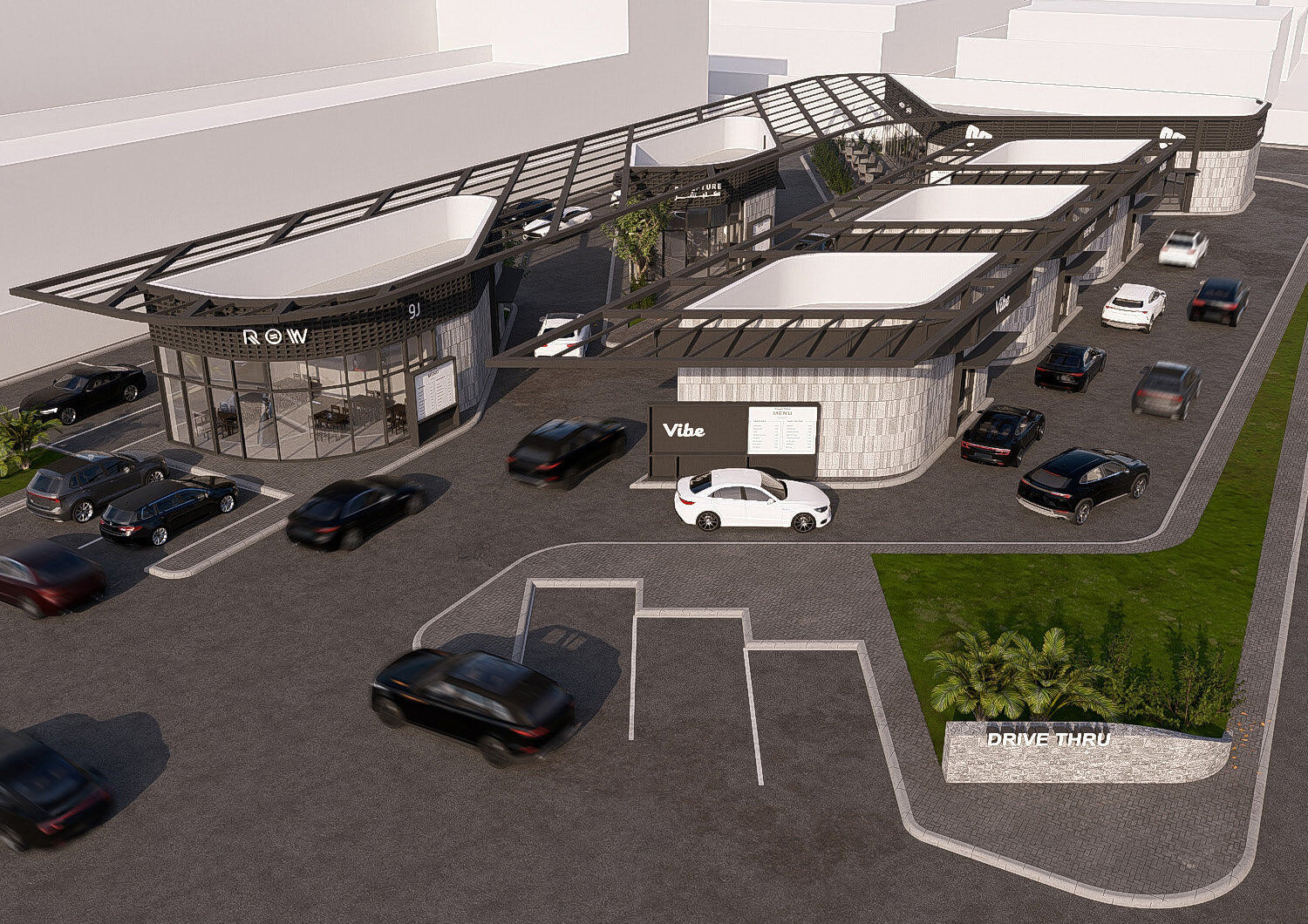 Architectural view from the Mixed-Use Complex project