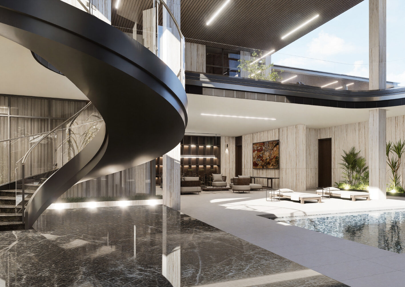 Architectural view from the Private Villa project